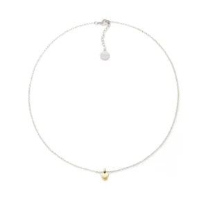 6489 COLLANA IN ARGENTO BICOLORE CON CUORE - Gioielleria Nicolis